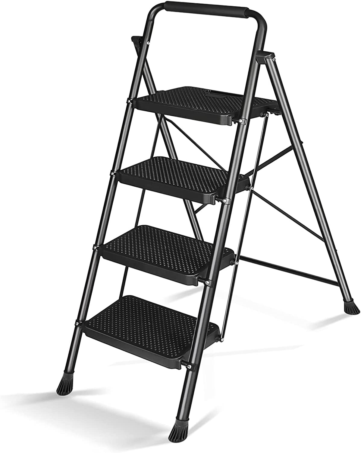 4 Step Ladder Portable Step Stool with Comfortable Handgrip and Extra