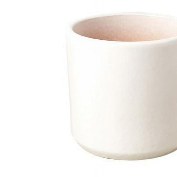 House Plant POT-CYLINDER-WHITE-6IN Matte Ceramic Cylinder Planter, White - Small
