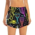 thumbnail image 2 of Disketp Neon Bar Drinks Women's Shorts Workout Shorts for Athletic Gym Running Shorts with Phone Pockets-XX-Large, 2 of 7