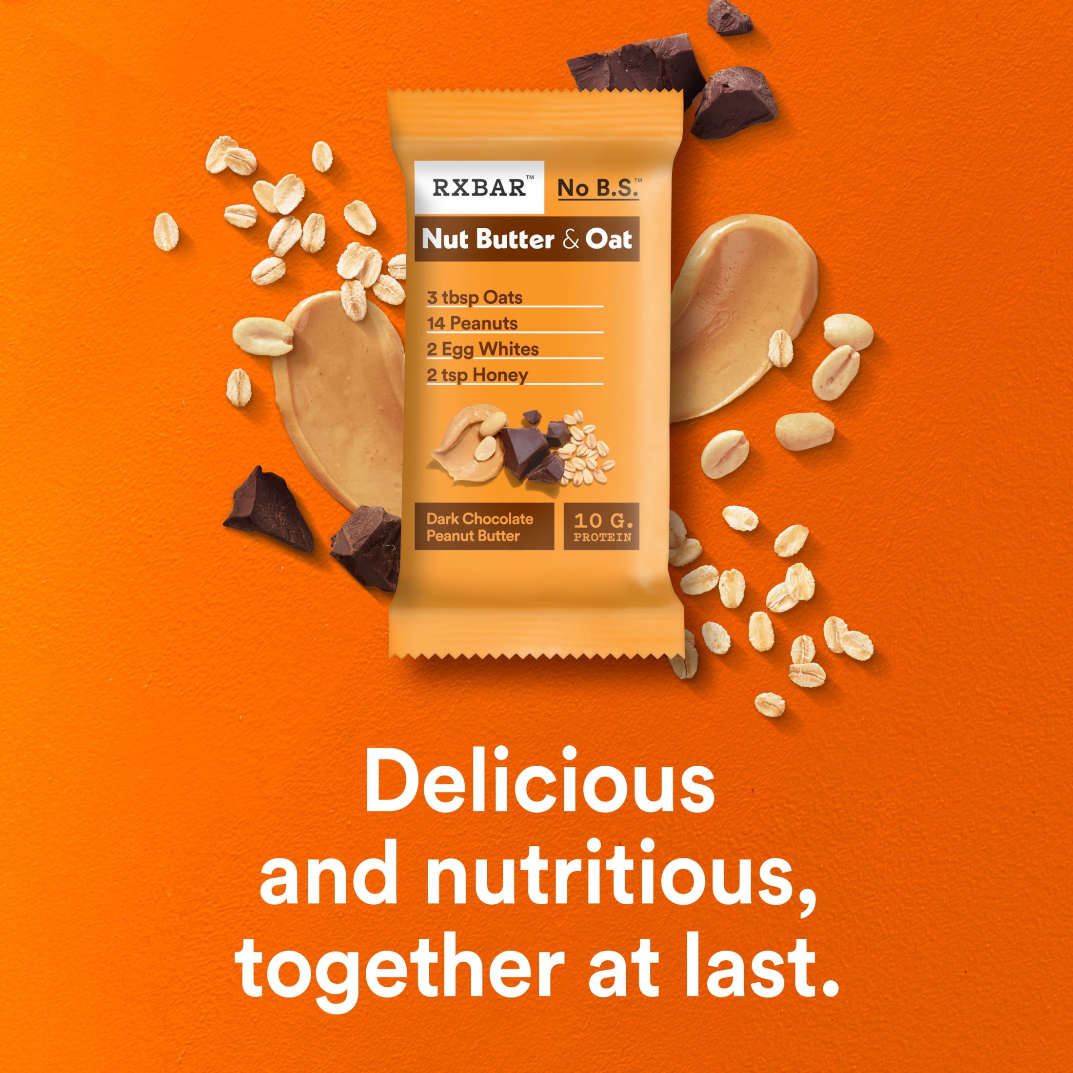 (3 pack) RXBAR Nut Butter and Oat, Dark Chocolate Peanut Butter Gluten-Free Protein Bars, 5 Count