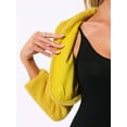 thumbnail image 5 of INSPIRE CHIC Formal Bolero for Women's Evening Dressy Faux Fur Shrug Jacket XL Ginger Yellow, 5 of 6