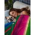 thumbnail image 3 of Mexican Stripes Flat Sheets Only Full Size, Soft Breathable Bed Top Sheets for Mattress, Blue Boho Red Green Orange Art Simple Luxury Bedding Flat Sheets for Home Hotel Bedroom Bed Protection, 3 of 9