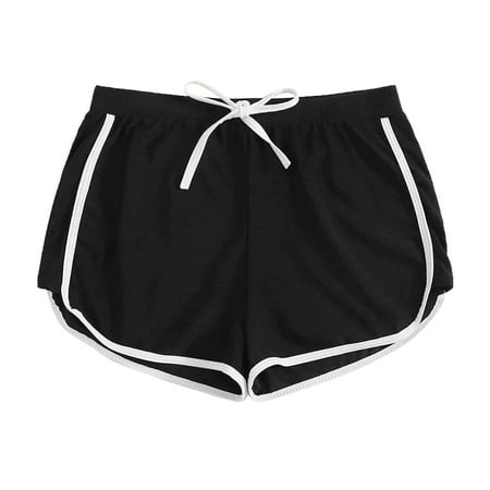 Flash Sale! Beshee Swim Shorts Women Bottom Waist Women Swim Buttons High Swim Bikini Swim Running Briefs Swimwear Up Shorts Beach Lace Beach Pinted Shorts Swimwears Shorts for Women Black L