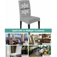 thumbnail image 6 of Stretch Chair Covers Set of 4, Winter Christmas White Snowflake Universal Fit Elastic Decorative Dining Chairs Slipcovers for Wedding, Banquet, Snow Quote on Blue, 6 of 6