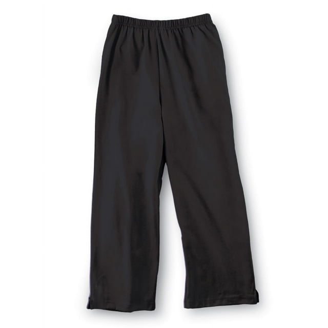 Pantalones capri cortos cómodos con cintura elástica para mujer de Collections Etc, negros, talla pequeña