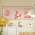 thumbnail image 5 of 3 Pieces Pink Disco Cowgirl Posters Prints Canvas Painting Howdy Pictures Pink Cowboy Boots Artwork for Western Dorm Room Bedroom Decor with Wooden Inner Frame, 5 of 6