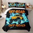thumbnail image 2 of Castle Fairy Neon Off-Road Truck Twin Quilt Set,Lightning Burst Print Twin Coverlet Set for Bedroom,Orange Blue, 2 of 7