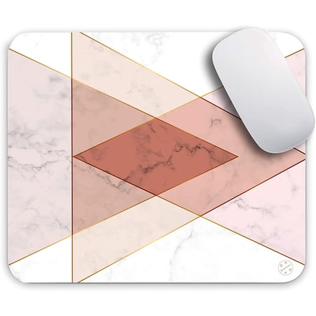 Oriday Modern Gold Cross Line Mouse Pad - Non-Slip Rubber Base, 9.5x7.9 Inches, Chic White Design
