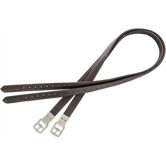 Huntley Equestrian Sedgwick Non Stretch Stirrup Leathers With 20 Holes Punched Flat Buckle-48" Inch