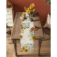 thumbnail image 5 of Table Runner Dresser Scarves 48 Inch Long,Watercolor Blossom Sunflower Leaves Linen Dining Table Runners Plant on Retro Letter Back Tabletop Scarf for Wedding Holiday Party Kitchen, 5 of 9