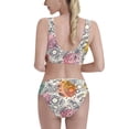 thumbnail image 3 of Picia Skull and Flowers Women's High Waisted Bikini Scoop Neck Swimsuit Two Pieces Bathing Suit-XX-Large, 3 of 8