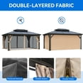 thumbnail image 3 of Dextrus Dextrus 12x16FT Gazebo Hard-Top Double Roof Canopy Outdoor with Netting and Shaded Curtains, Aluminum Frame Hardtop Garden Tent for Patio, Backyard, Deck and Lawns, 3 of 5