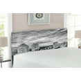 thumbnail image 2 of Black and White Headboard, Skyline Rooftop View of New York in Cloudy Day Panoramic Bust Cityscape, Upholstered Decorative Metal Bed Headboard with Memory Foam, Full Size, Black White, by Ambesonne, 2 of 4