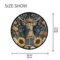 thumbnail image 5 of 36.2 Inch Round Floor Mat Beautiful Deer Wearing A Crown Carpet Decor Rug for Living Room Bedroom, 5 of 6