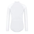 thumbnail image 3 of TTAO Kids Girls Sparkly Figure Ice Skating Leotards Long Sleeve Solid Color Gymnastics Unitard Bodysuit White 16, 3 of 5