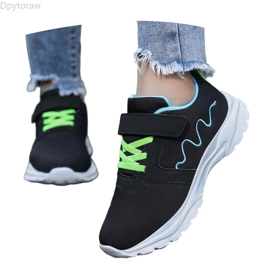 Dpytoraw Lightweight Girls Knit Upper Casual Sneakers For Everyday Comfort Breathable Mesh Design Flexible Soles Ideal For Play Athletic Shoes For Girls Size 13