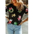 thumbnail image 3 of Women's Black Sequin Christmas Essentials Graphic Crewneck T-Shirt | [ZhiHiMeRi] | (US 20-22)2XL, 3 of 5