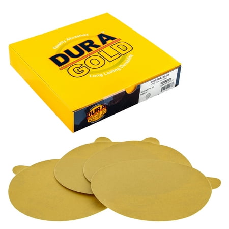 

Dura-Gold - Premium - 220 Grit 6 Gold PSA Self Adhesive Stickyback Sanding Discs for DA Sanders - Box of 50