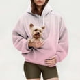 thumbnail image 2 of NMMUED Hoodie with Dog Pouch Winter Hoodie Pet Hoodie Womens Long Sleeve Tops Pet Pouch Sweatshirt Plain Hoodies for Women Cat Pocket Hoodie Pink L, 2 of 7