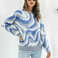 thumbnail image 5 of IROINNID Reduced Womens Sweater Round Neckline Pullover Sweater Tie-Dye Casual Mid-Length Long Sleeve Autumn and Winter and Knitted Sweater Top, 5 of 8