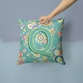 thumbnail image 2 of Carolines Treasures CJ2015-QPW1414 Letter Q Circle Circle Teal Initial Alphabet Canvas Fabric Decorative Pillow  14Hx14W, 2 of 4
