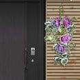 thumbnail image 1 of Corona de lágrima para puerta delantera, adorno de corona de lágrima de primavera, corona para fiesta de boda para sala de estar, decoración de pared Violeta, 1 of 8