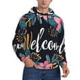 thumbnail image 2 of Cauagu Floral Welcome Sign for Men's Pullover Hooded Sweatshirt Athletic Casual Hoodie Aautumn Hoodie Sweatshirt for Men Pullover Casual Hooded Sweatshirt-Large, 2 of 7