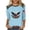 Light Blue, variant on Women's American Flag Graphic Pullover T-shirt 3/4 Sleeve Tops July 4th T-Shirt Casual Holiday Outdoor Roomy Tops