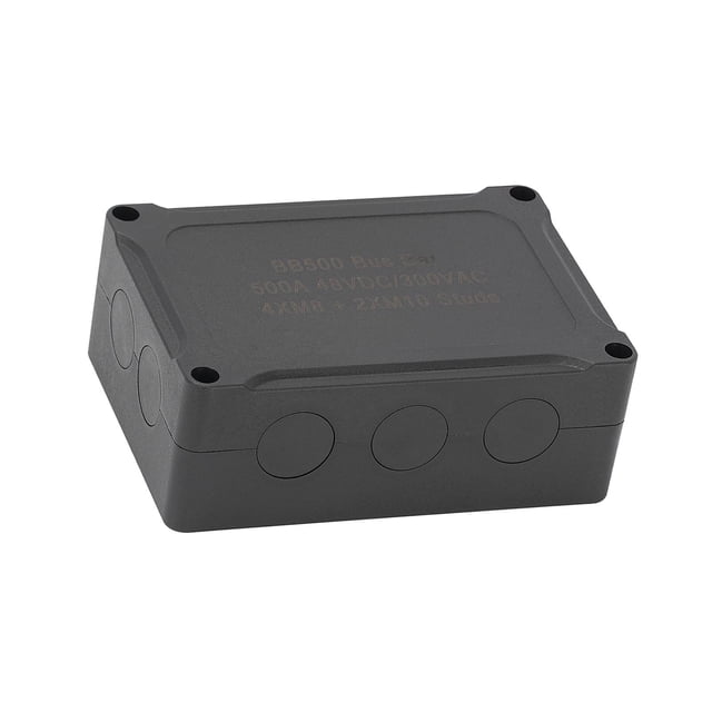 500A 48V Marine Bus Bar Marine Terminal Distribution Block for Truck RV Black