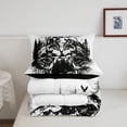 thumbnail image 5 of Manfei Rustic Wolves Full Size Comforter Sets,Ink Wash Print Bedding Comforter Set,White Black,Black Reversible,3pcs,1 Comforter and 2 Pillowcases, 5 of 7