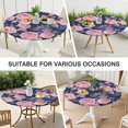 thumbnail image 7 of Pioneer Flower Floral Print Pattern Round Fitted Tablecloth with Elastic Edge,Dining Table Cover Waterproof,Outdoor Round Tablecloth for Camping,Dining,Indoor and Outdoor, 7 of 7