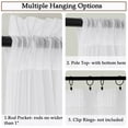 thumbnail image 4 of OVZME Luna 84" White Striped Sheer Curtains 2 Panels - Light Filtering Privacy Sheers for Living Room Sliding Glass Doors, Vertical Stripe Textured Rod Pocket, 42"W x 84"L Each, White, 4 of 7