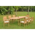 thumbnail image 5 of Grade-A Teak Dining Set: 8 Seater 9 Pc: 118" Oval Table And 8 Leveb Stacking Arm Chairs Outdoor Patio WholesaleTeak #51LV2609, 5 of 5