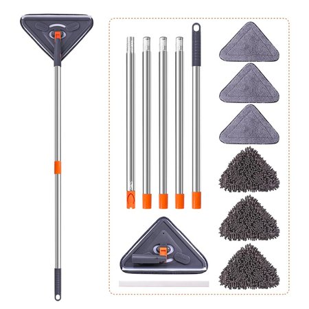 360° Rotatable Glass Cleaner Adjustable Triangular Mop Multipurpose Cleaning Brush Window Cleaner Household Ceiling Clean Cleaning Mop