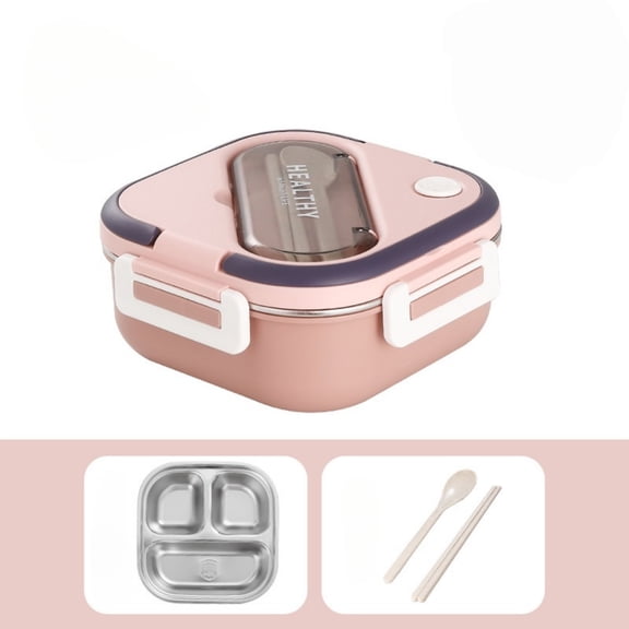 Guanglv Portable Insulated Stainless Steel Divided Lunch Box Long Heat Retention Built-in Utensil Storage Stylish Student Meal Container Back to School