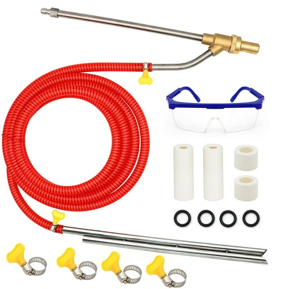 Pressure Washer Sandblasting Kit - 5000 PSI Wet Abrasive Sandblaster Attachment with 3 Ceramic Nozzles, 1/4" Quick Disconnect, for Rust, Paint, and Graffiti Removal