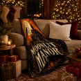 thumbnail image 3 of Moonlit Manor with Crow and Bats, Spooky Vintage Gothic Style for Halloween Lovers, Cozy Orange Moon Scene, Flannel Blanket for Bedroom and Family Room, Halloween Gift and Dark Home Decor, 3 of 9
