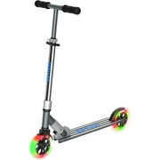 GOTRAX KX6 Foldable Kick Scooter Suitable for 4-10 Years Old, 6 inch Big PU Flash Wheels, 3 Adjustable Heights,Smoth ABEC-7 Wheel Bearing, Aluminum Alloy Frame and Max Load 176lbs (Sliver)