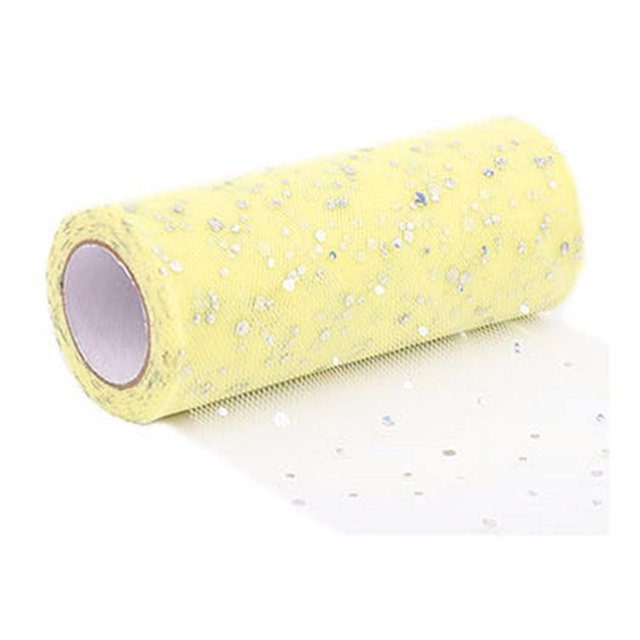 Jikaix 1 Rollo de Adorno de Purpurina Rollo de Tul Sin Olor Red Hilado Decoraciones de Guirnalda Cinta Transparente para Interiores