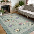 thumbnail image 5 of Garvee 9'x12' Floral Area Rug Modern Print Bordered Carpet, Washable Rug Non Slip Indoor Floor Mat for Living Room Bedroom Dining Room, Green, 5 of 6