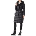 thumbnail image 2 of Giolshon Women's Puffer Jacket Lightweight Quilted Hooded Long Down Alternative Coat with Belt, 2 of 4