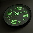 thumbnail image 3 of Mecanismos de reloj de pared con luz nocturna verde de 12 pulgadas sin tictac para cocina y dormitorio Gran número, 3 of 8
