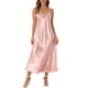 thumbnail image 1 of CURVOSPORT Vestido de Satén para Mujeres con Tirantes Espagueti y Escote en V, Elegante Vestido Maxi Deslizante 2XL Rosa, 1 of 6