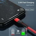 thumbnail image 6 of Cshidworld 3Pack [Apple MFi Certified] Lightning Charger Cables (3/6/6ft), Nylon Fast Charging Cord Compatible with iPhone 13/13 pro/12/11/11 Pro/X/Xs Max/XR/ iPad Air 2/Mini Airpods, 6 of 8