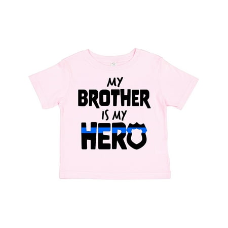 

Inktastic My Brother is My Hero Police Officer Family Gift Toddler Boy or Toddler Girl T-Shirt
