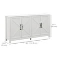 thumbnail image 3 of HOMCOM Armoire de Rangement, Buffet Bahut avec Porte de Grange, Tablette, Blanc, 3 of 9