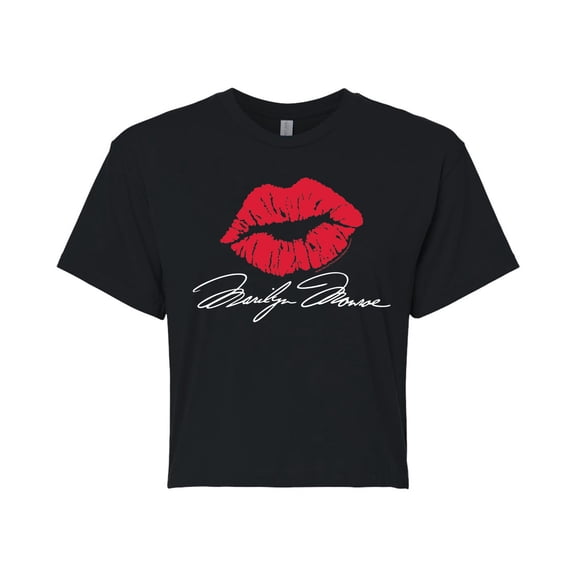 Marilyn Monroe - Lipstick Kiss Cropped Graphic T-Shirt