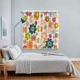 thumbnail image 3 of Vintage Boho Floral Kitchen Curtains Window Panels, Yellow Pink Floral Bohemia Beige Insulated Window Treatment Curtain, Grommet Curtains for Bedroom/Living Room/Bathroom, 2 Piece 42"Wx63"L, 3 of 8