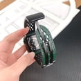 thumbnail image 6 of Band Compatible for Apple Watch 41mm 40mm 38mm Luxury PU Leather Breathable Hole Design Folding Buckle Replacement Bracelet Strap for iWatch Series 9 8 7 6 5 4 SE 3 2 1, Starlight, 6 of 6