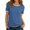 Blue, variant on Women Basic T Shirts Solid Color Short Sleeve Ringer Tee Shirt Comfort Modern Fit Casual Summer Tops Blue XXL